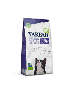 Croquettes Yarrah Bio sans céréales et au poulet pour chats stérilisés - 700g