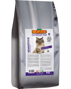 BIOFOOD SENSITIVE alimentation naturelle et complète pour chat adulte - 10kg PEREMPTION 23-08-2022
