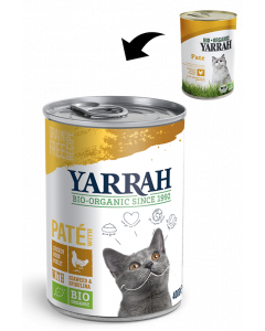 Boîtes Pâté Yarrah Bio Chat Poulet- 12*400g - chat