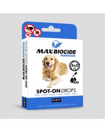 Max Biocide Margosa - 3 pipettes antitiques et antiparasites pour chien grande taille